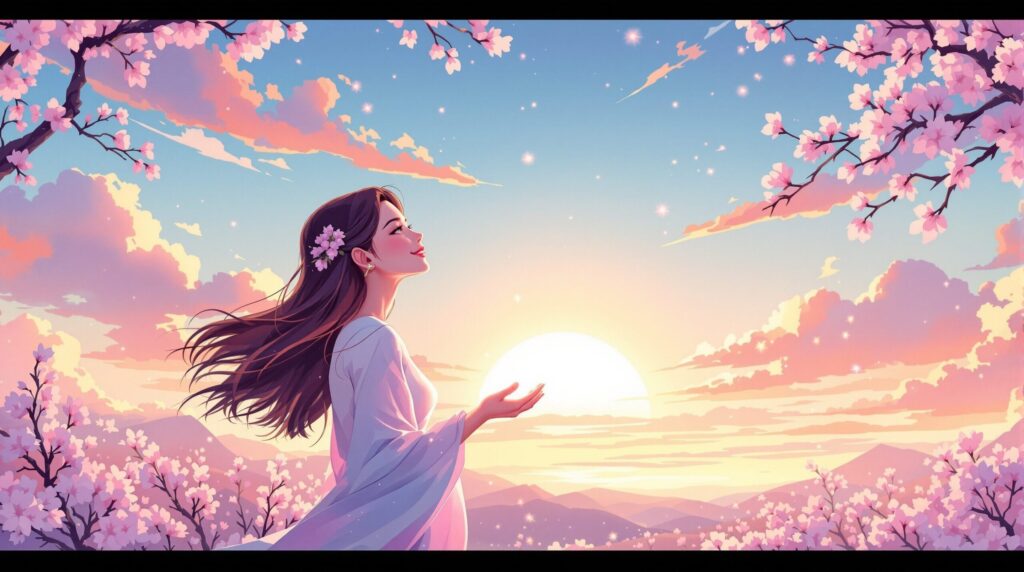 自信を持って明るい未来を見つめる